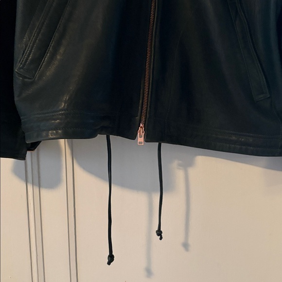 J. Crew Collection leather dark green jacket with rose gold hardware. - Picture 9 of 9